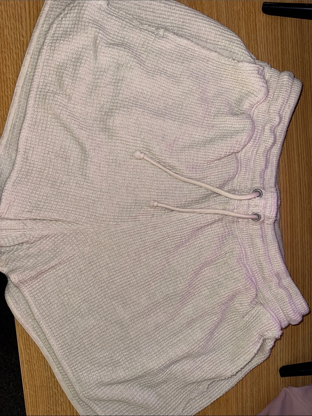 aerie Cream Waffle-Knit Drawstring Shorts
